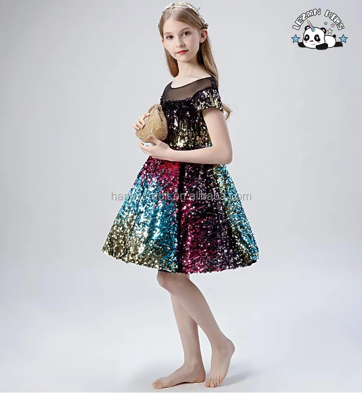 LEZONKIDS - Reversible Sequin Ballet Performance Girls Dress Girls Party Dress Princess Dress for 3-12 Years Made in China